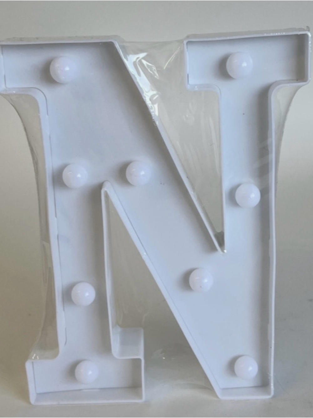 White Marquee Letter N Wall Decor